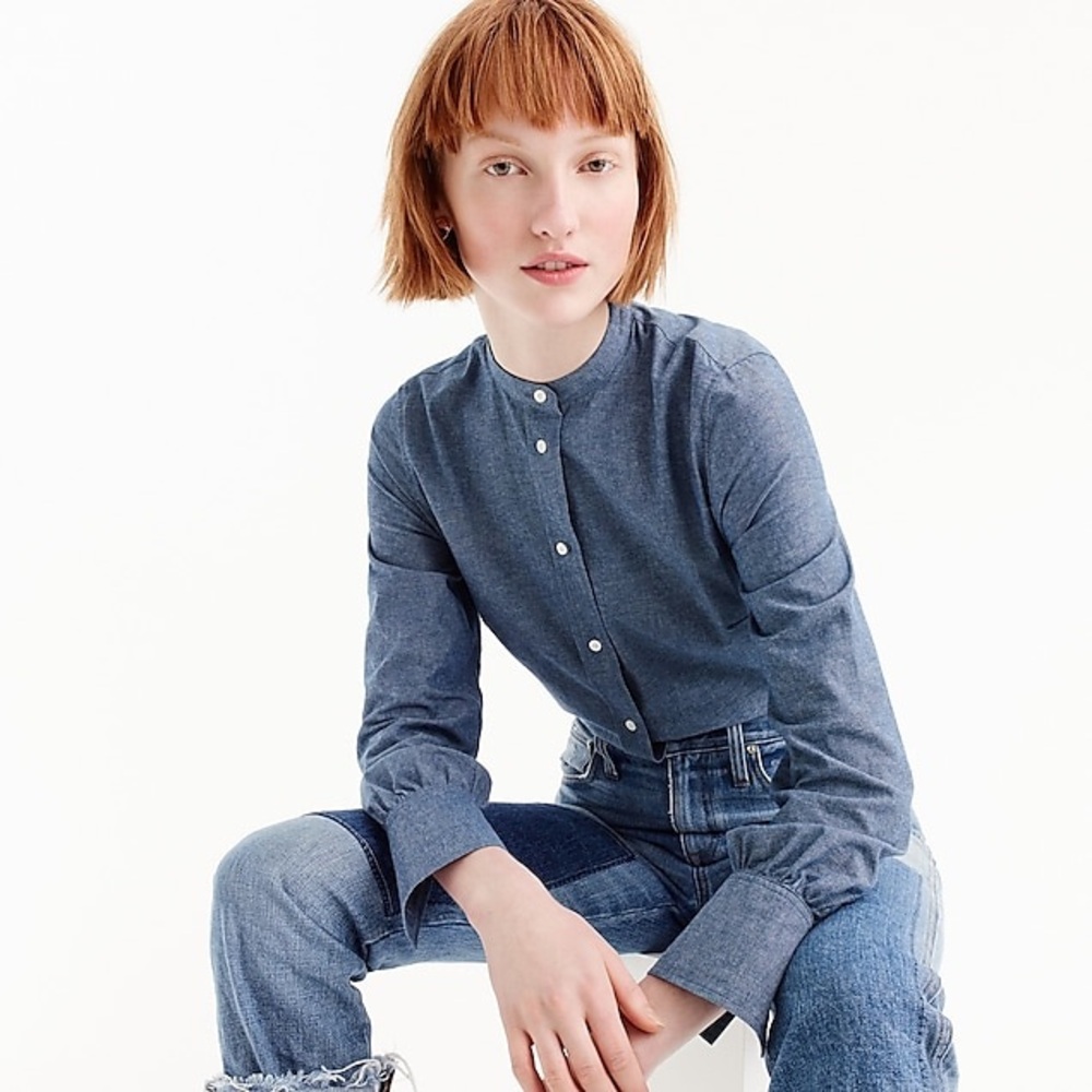 J CREW Slim Perfect Bodysuit In Chambray